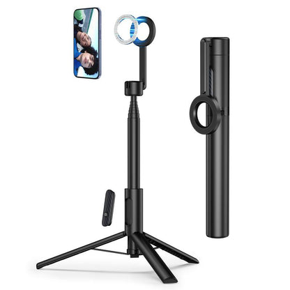 Magnetic Selfie Stick Tripod for iPhone & Android, 64” Compatible with MagSafe & Metal Ring Phones