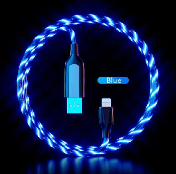 2023 Upgraded 3-in-1 LED USB Charger Cable –  Lightning Fast Charging for iPhone, USB-C, and Android Devices (1/2M)