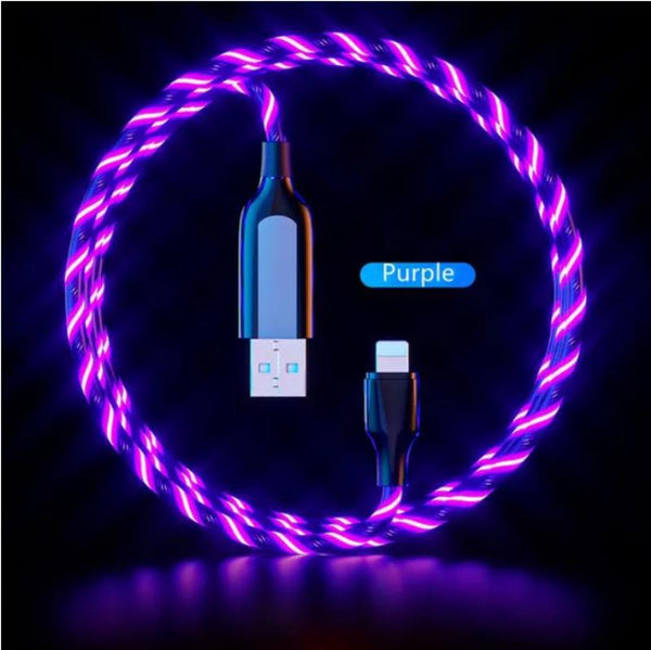 2023 Upgraded 3-in-1 LED USB Charger Cable –  Lightning Fast Charging for iPhone, USB-C, and Android Devices (1/2M)